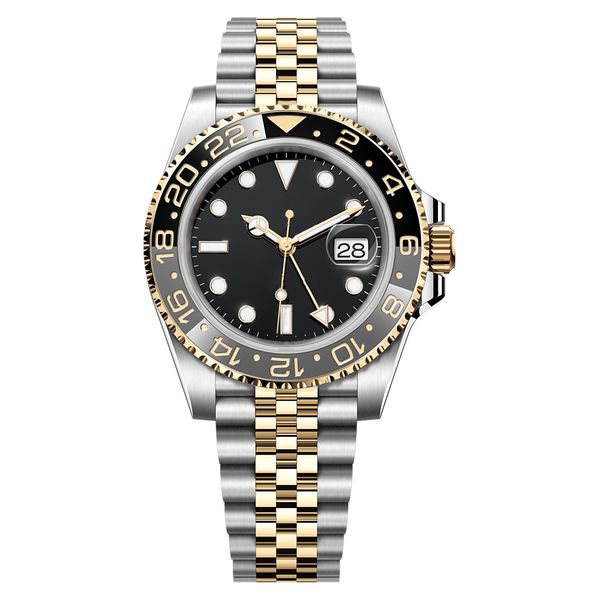 Relojes de diseño Relojes Rolxs Reloj de pulsera de negocios moderno de alta calidad GMT 904L Relojes con bisel de cerámica Oro 41 mm Relojes automáticos 2813 Movimiento Cerámica Lujo C X