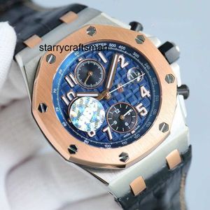 Designer Watches Royal Audemar APS Bekijk Chronograph Offshore Menwatch Automatische mechanische supercolen cal.3126 Rubberstel Montre Zfxk