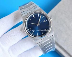 relojes de diseño La nueva esfera azul claro fresco de la pareja T137 y la correa de acero fino clásico y elegante reloj de pulsera con movimiento de cuarzo de 40 mm para hombres reloj de pulsera montre homme