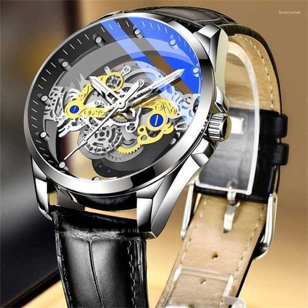 Montres de créateurs Montres-bracelets Montre-bracelet Double creux Machine automatique en acier inoxydable Mouvement à quartz non mécanique Tourbillon pour LY