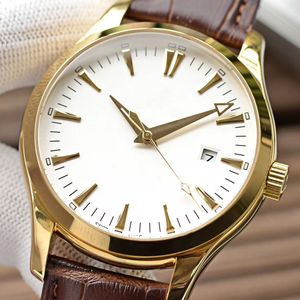 Designer Watchesmens Watch Single Calendar Men's Watch Real Cowhide roestvrij staal Automatisch mechanisch