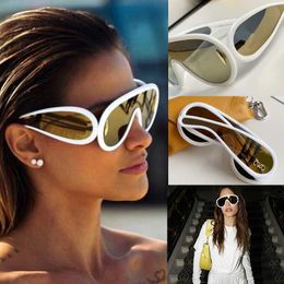 Golfmasker zonnebril witte frame goudlens merk ontwerper Ladie Man Beach zonnebril Masque lunettes de soleil maschera occhiali da sole 40108