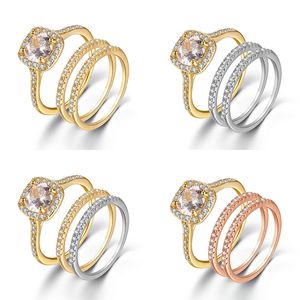 Designer trouwring set voor vrouwen verlovingsringen diamant zilver goud heren luxe sieraden geschenken vrouw