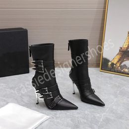 Diseñador Botas occidentales Mujeres Chelsea Boot Shoe Knight Ladies Mule Shoes Marca de lujo Moda Martins Factory Calzado 2022 Cuero genuino Punta puntiaguda Tacones altos