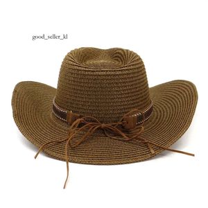 Designer Western Cowboy Hat pour femmes hommes hommes chapeau de paille avec des perles de plumes en alliage Summer Beach Fashion Cap Panama chapeau haut de gamme