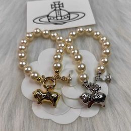 Ontwerper Westwood Lucky Pig Saturn Pearl -armband Vrouw Twaalf Zodiac Set