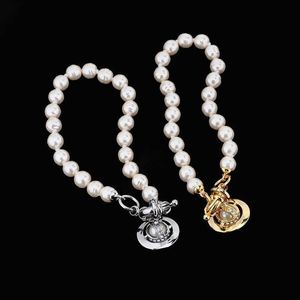 Designer Westwood New Baroque Pearl Saturn Stéréoscopique Bracelet High Version