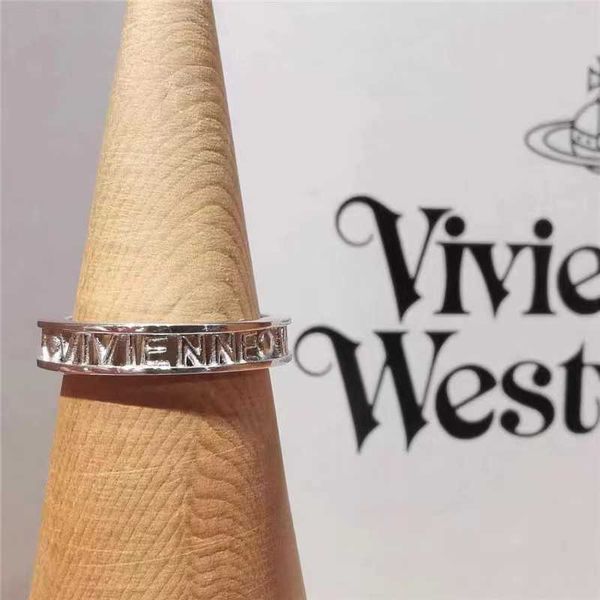 Designer Westwoods Hollowed Out Letter Ring Exquis INS Net Red Star Classic Hot Money Nail