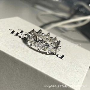 Ontwerper Westwoods Little Saturn Volledige diamanten ring vrouwelijk 925 zilver gestapelde planeet met diamanten geremasterd in hoge versie nagel