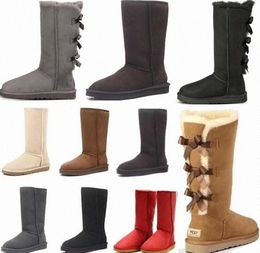 Designer dames klassieke tall laarzen dames laars sneeuwschoenen certificaat stofzak drop maat us5-10 g9l7#