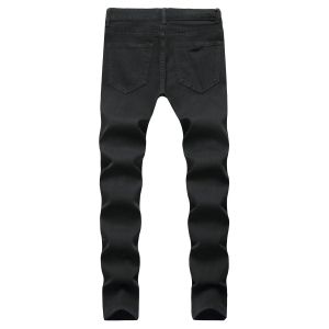 Ontwerper witte heren jeans gescheurd noodlijdende zwarte skinny denim hip hop knop stretch broek Thekhoi-6 Cxg230982 253