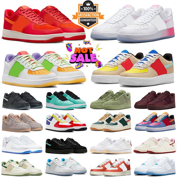 Designer Blanc Multi 1 One Chaussures de sport pour hommes Femmes Atlanta Déverrouillez votre espace Noir Blanc Utilitaire Blé San Francisco Pastel Baskets pour hommes Baskets de sport en plein air