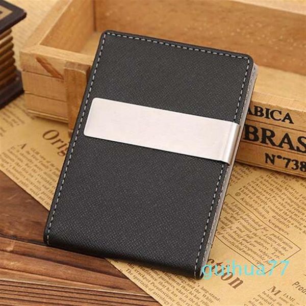 Designer-Whole- Hommes Mince Cuir Slim Magic ID Titulaire Money Clip Wallet 302O