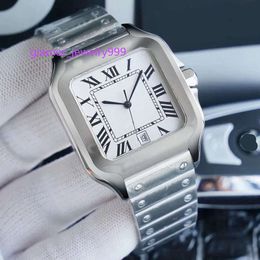 Designer groothandel klassieke heren luxe vierkante horloge 40 mm Geneve echte roestvrijstalen mechanische horlogekast en armband mode luxe horloge