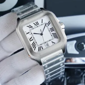Designer Wholesale Classic Heren Vierkant 40 mm Geneve Echt roestvrijstalen mechanische horlogekast en armband Mode Lexwathces