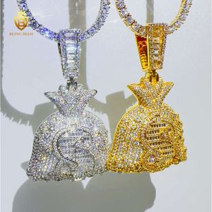 Designer en gros de la mode personnalisée bijoux hip hop complet 5a + collier diamant ensemble Pendant