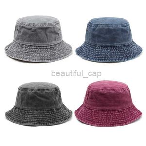 Designer Wide Brim Hats Bucket Beauts Chapeau du pêcheur Spring mâle et automne Chatte de jean lavé feme