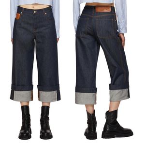 Designer Wide Leg Embroidery Anagram Dames herfst wintermode rechte broek casual stijl losse broek jeans dames