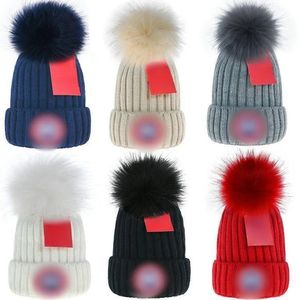 Designer Wintermuts Gebreide Muts Wollen Muts Mannen Vrouwen Grof Gebreid Dik Warm Kunstbont Pom Mutsen Hoeden Vrouwelijke Bonnet Designer Muts Warm