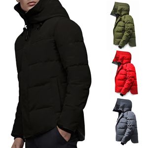 Diseñador invierno abajo chaqueta hombres mujeres tendencia de la moda canadiense con capucha parkas amantes del ganso calidez espesada pluma cálido lujo abrigo al aire libre chaquetas negro