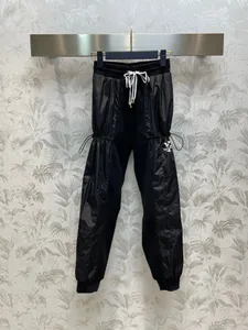 Designer wintermode zwarte kleur casual broek dameszakken elastische taille broek