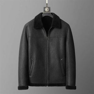 VYGK – manteau intégré en peau de mouton et cuir véritable pour homme, vêtement de styliste, mode hiver, fourrure Composite, chaud et décontracté