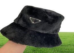 Designer Winter Fur Bucket hat for Women Fashion Thick Warm Ladies Fisherman hats Caps Ear Warmer8140253