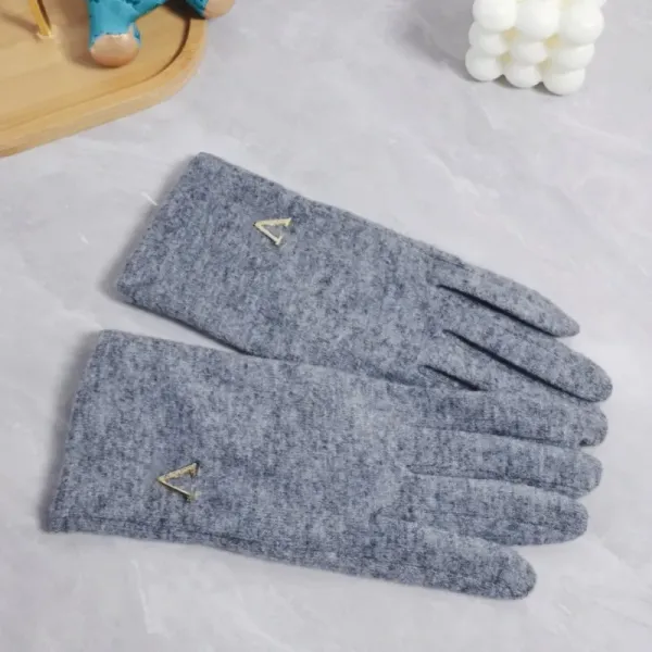 Guante de invierno de diseñador, guantes de lana cálidos con cinco dedos, pareja, manopla cálida de invierno, guantes gruesos, yema del dedo interior, suave, para exteriores, otoño, ciclismo, guante de conducción 2312154D