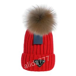 Designer winter gebreide beanie wollen hoed vrouwen dikke gebreide dikke warme faux bont pom muts hoeden vrouwelijke motorkap beanie caps 14 kleuren