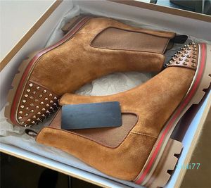 Designer Bottes pour hommes Bottines en cuir suédé Mode Chaussures courtes