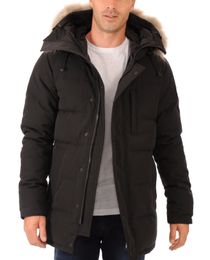 Designer Hiver Hommes Doudounes Réel Coyote Fourrure Homme Puffer Coupe-Vent Jassen Vêtements D'extérieur À Capuchon Fourrure Manteau Doudoune Manteau Hiver Parka Doudoune