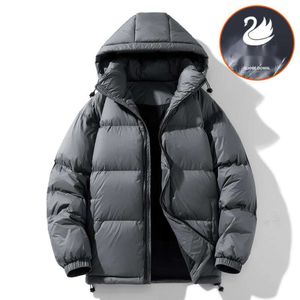 Designer hiver nouvelle édition pour hommes couleur unie à capuche en duvet d'oie blanche résistant au froid et chaud logo de voiture manteau en duvet manteau de couple de mode