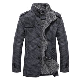 Designer Winter Warm Faux Leather Jacket Men Solid Long Sleeve PU Lederen jas Stand Kraag Dikke Slim Fit Mens Jacket Trench Coats