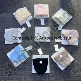 Chapeaux tricotés pour hommes et femmes en poils de lapin angora chauds d'hiver de styliste Chapeaux en poils de lapin double épaisseur Chapeaux de protection des oreilles Tête enveloppée douce et collante de haute qualité