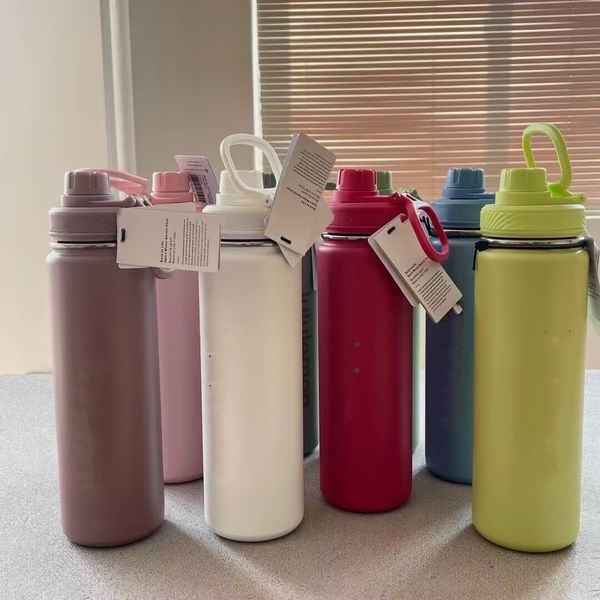 Diseñador Con botellas de agua Termo de acero inoxidable Taza hervidor de agua Tubo recto Parejas masculinas y femeninas Taza de regalo Yoga Taza portátil Tazas deportivas