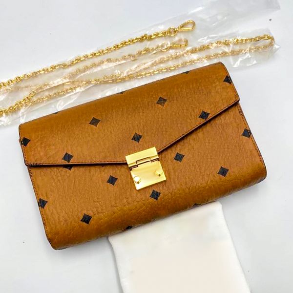 Designer WOC Envelope bags Womens Luxury Classic Printed pattern Evening Chain Bags Metal mens Genuine Leather hand bag totes fashion Shoulder Clutch Crossbody Bag