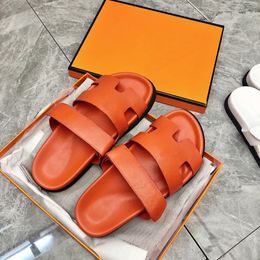Designer Woman Orange Chypre Sandaal veelzijdige Romeinse mannen Sandalen Top Leather Black Wit Camouflage Beachschoenen Rubberzolen Sport Casual Slipper met doosgrootte35-45