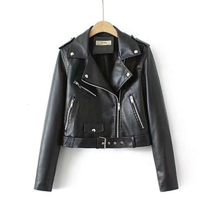 Veste femme de créateur mode femme veste en cuir PU veste décontractée personnalité style moto veste courte et mince