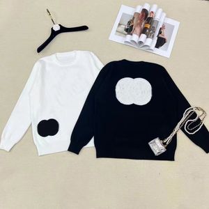 Designer Woman Knits pullover sweater kraai kraai letter ontwerp wit zwarte lange mouw tops casual kleding