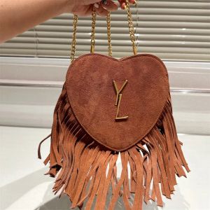 Diseñador Mujer Borla Bolsa En forma de corazón Y Bolso Bolso de lujo para mujer Bolso de hombro Clásicos Bolso cruzado Monederos con letras Bolso cruzado de moda G-18