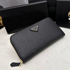 Designer Femme Portefeuille Bourse Femme Homme Cuir Véritable ID Triangle Marque Clé Portefeuilles Luxe Noir Mini Portefeuilles Mode Classique Fleur Patters Lettres Boîte D'origine