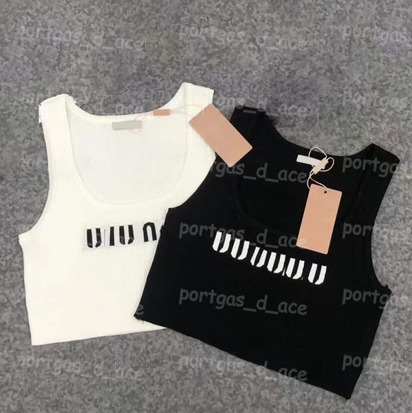 Designer Wome Casual Dress Lettre Sexy Cropped Knit Tanks Blanc Noir Gilet Tops