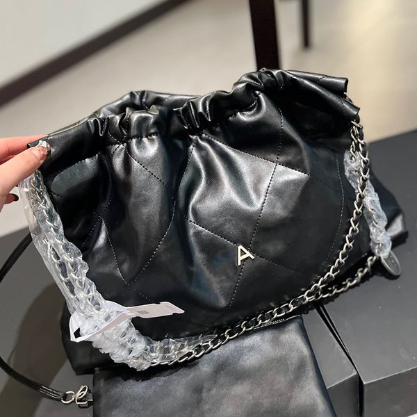 Diseñador Mujeres 22 Hobo Cordón Bolsa de compras Francia Marca de lujo Qulited Cuero Tote Bolso Lady Gran Capacidad Oro Plata Cadena Correa Bolsas de hombro 40 cm