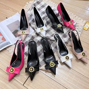 Designer Dames 7 cm hoge hakken Gianni Ribbon Stiletto hakken spike slingback sandaal Hoge luxe kalfsleer Lakleer Pumps sandalen party sexy jurk schoen