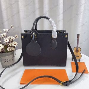 Designer femmes sac en relief fleur noire ONTHEGO PM sacs en cuir sac à main bandoulière sac à bandoulière fourre-tout portefeuille sac à provisions 3 tailles