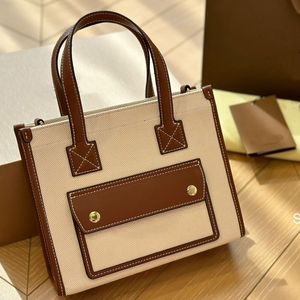 Designer Women Bag Tote Bag Fashion Plaid Canvas Patchwork Calfskin Alles Temperament Classic Quality