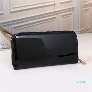 Designer-femmes sacs de haute qualité en cuir verni WALLET femmes longue toile Zipper porte-cartes sacs à main femme portefeuilles porte-monnaie