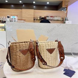 Designer femmes sacs rotin paille lin sacs à main sacs à main une épaule bandoulière seau sac luxe mode fourre-tout 21cm2482