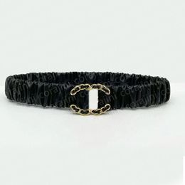 Designer Femmes Ceinture Strass Lettre Boucle En Cuir Souple Noir Ceinture Élastique Polyvalent Mode Femmes Ceintures Robe Décorative Couverture De Taille