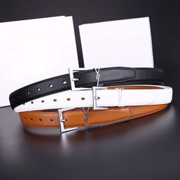 Mujeres de lujo Cinturones YSL Cinturón de cuero para mujer marrón Hombres genuinos Pretina 3.0 cm 2.8 cm Hebilla de oro de alta calidad Lisa W10q #